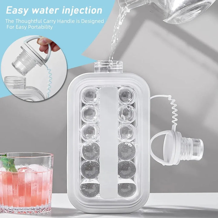 2 in 1 portable silicone ice ball maker creative cube.