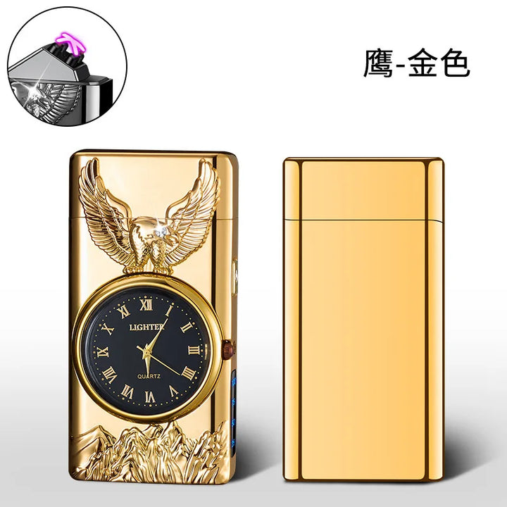 Multifunctional refillable metal lighter, eagle-engraved luminous display!