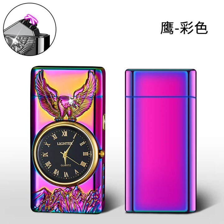 Multifunctional refillable metal lighter, eagle-engraved luminous display!