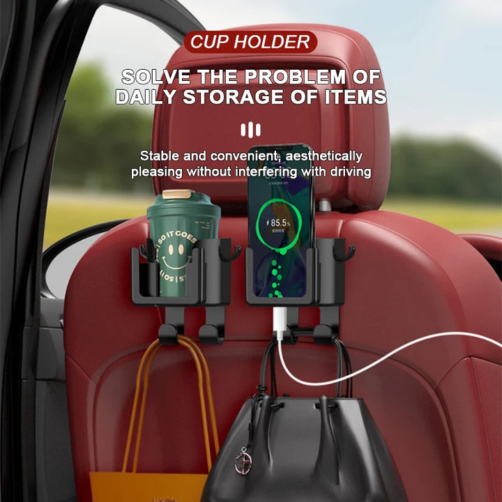 Multifunctional storage hanger for drinks cups, phone and accessories!