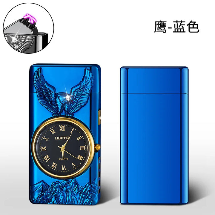 Multifunctional refillable metal lighter, eagle-engraved luminous display!