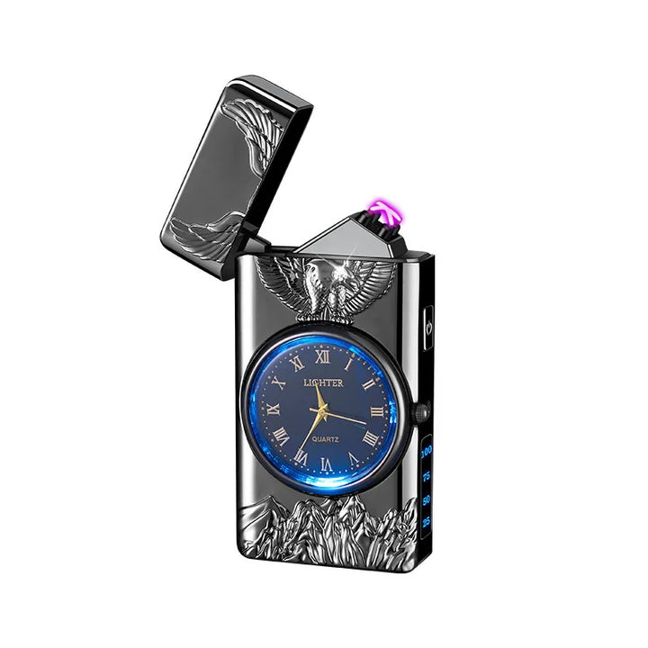 Multifunctional refillable metal lighter, eagle-engraved luminous display!