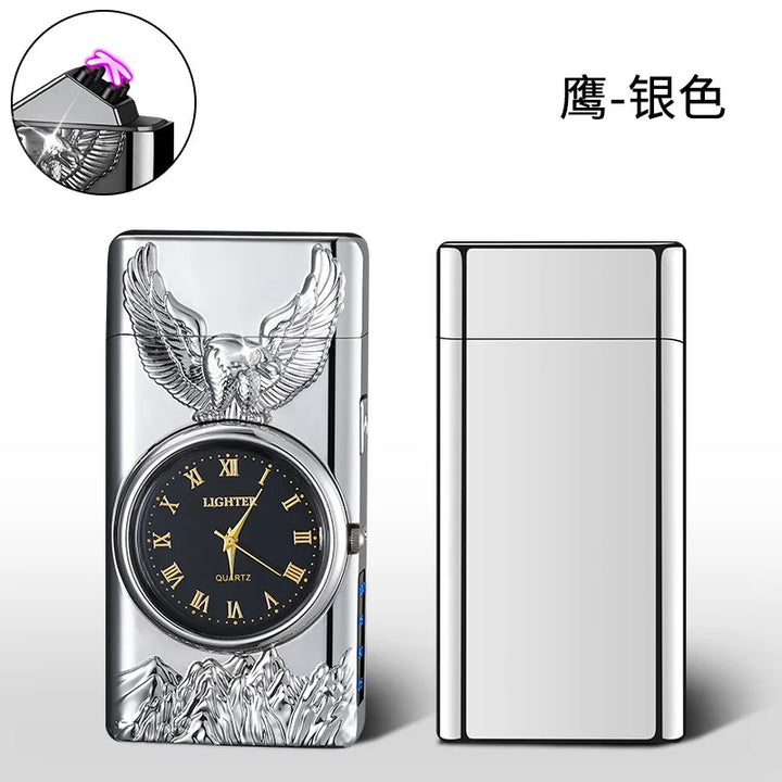 Multifunctional refillable metal lighter, eagle-engraved luminous display!